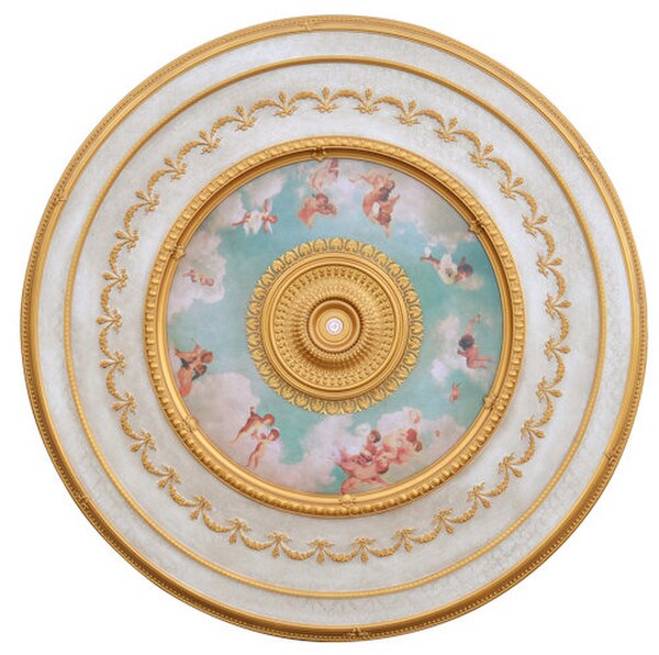 Neoclassical Grand Ceiling Medallion Round angels cupids cherubs